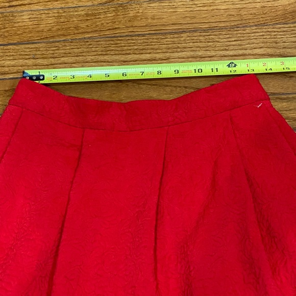 Ann Taylor red pleated circle skirt. - Picture 7 of 8